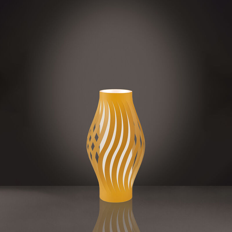 foto del prodotto lampada da tavolo moderna 1 luce helios in polilux ocra h61 made in italy
