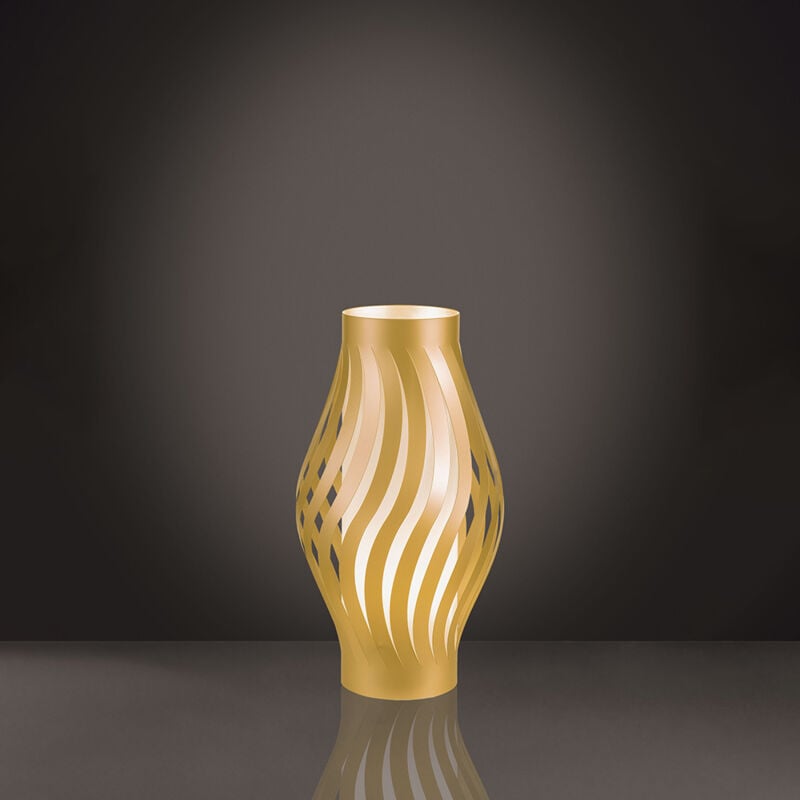 foto del prodotto lampada da tavolo moderna 1 luce helios in polilux oro h40 made in italy