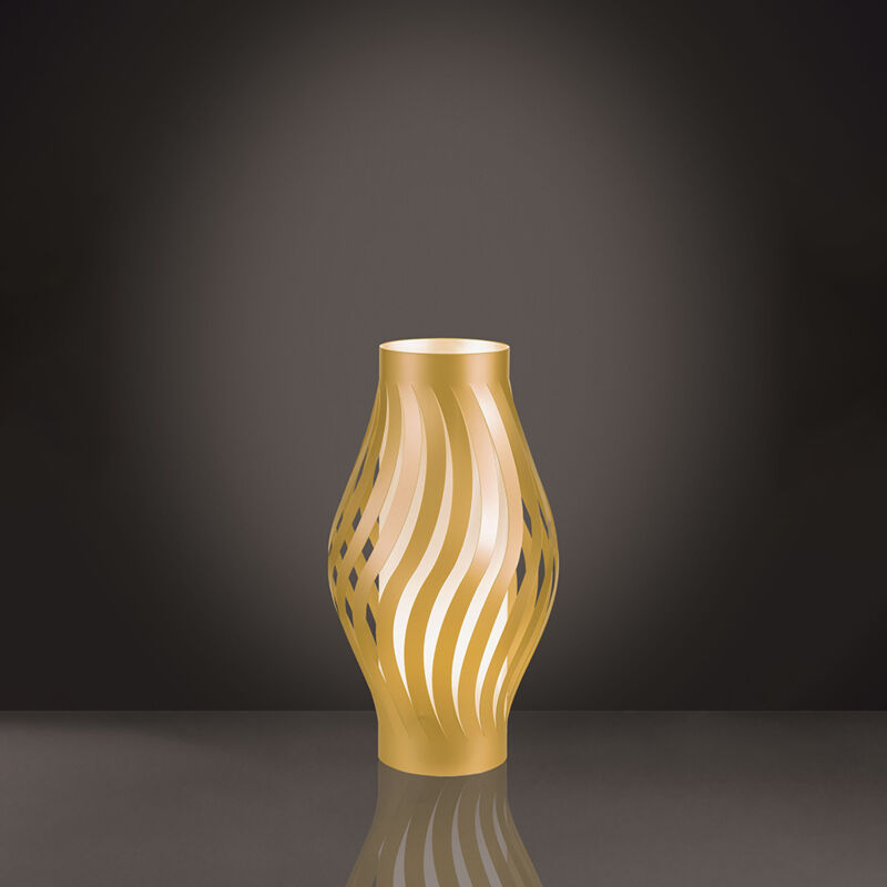 foto del prodotto lampada da tavolo moderna 1 luce helios in polilux oro h61 made in italy
