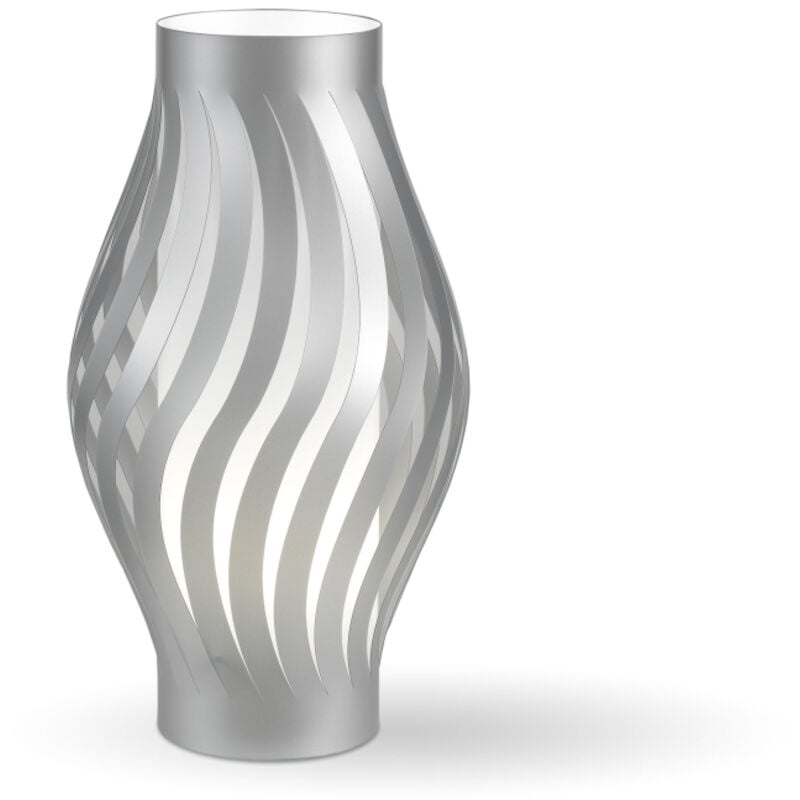 foto del prodotto lampada da tavolo moderna 1 luce helios in polilux silver h61 made in italy
