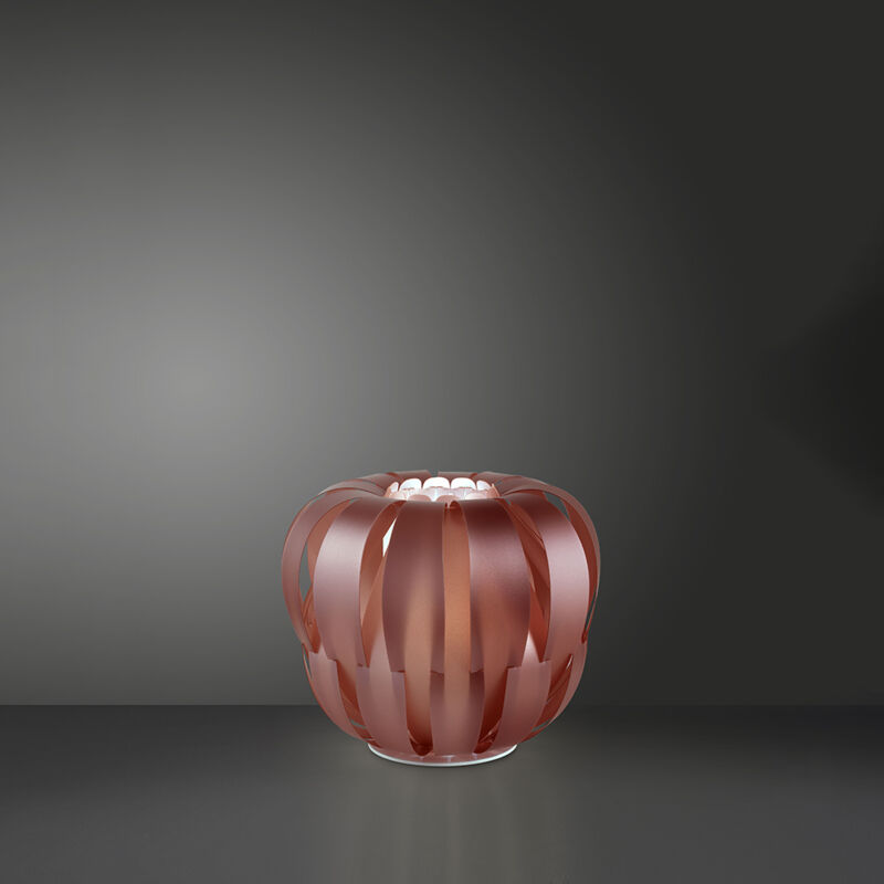 foto del prodotto lampada da tavolo moderna 1 luce queen polilux rosa metallico d19 made in italy