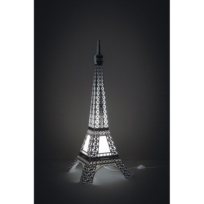 foto del prodotto lampada da tavolo moderna 1 luce tour eiffel in polilux in bianco e nero made in italy