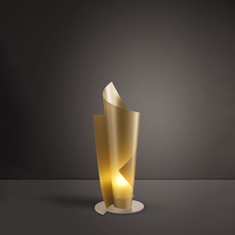 foto del prodotto lampada da tavolo moderna a 1 luce vela in polilux oro h70 made in italy