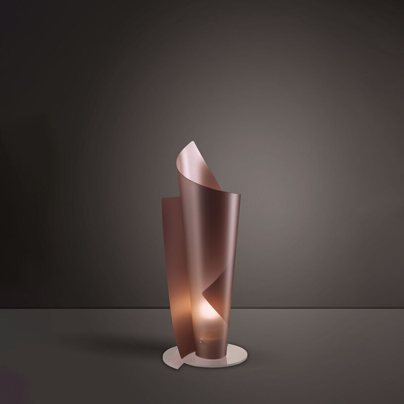 foto del prodotto lampada da tavolo moderna a 1 luce vela in polilux rame h70 made in italy
