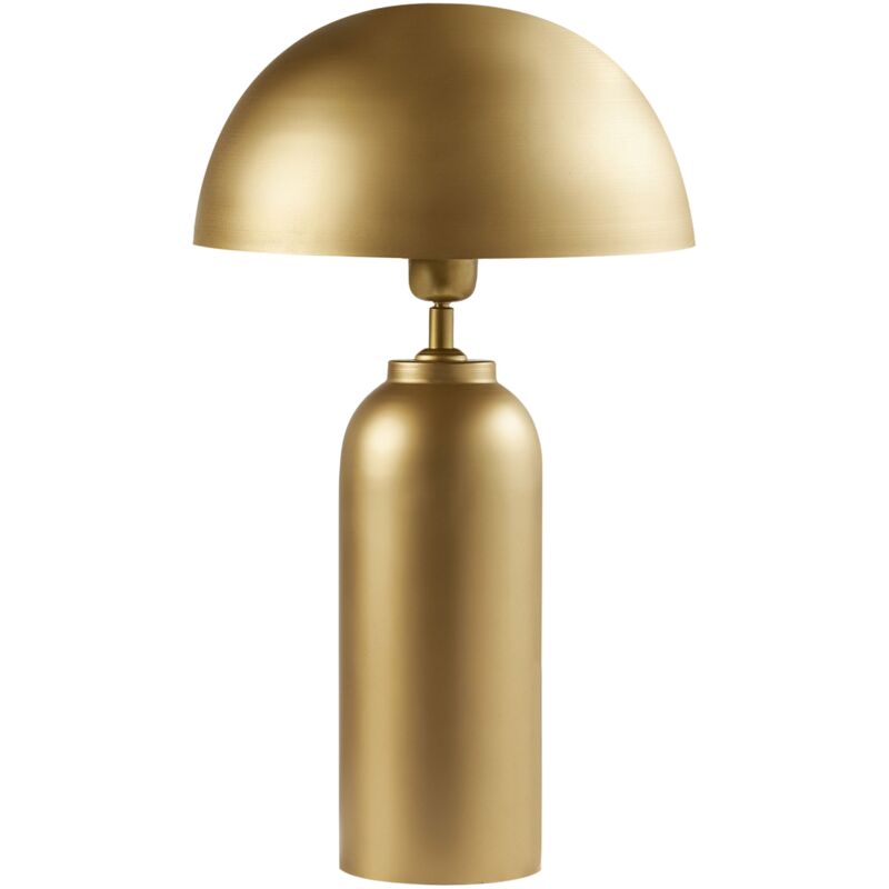 foto del prodotto lampada da tavolo moderna a stelo con paralume in ferro singolo 55 cm base in ferro ottone jalangi