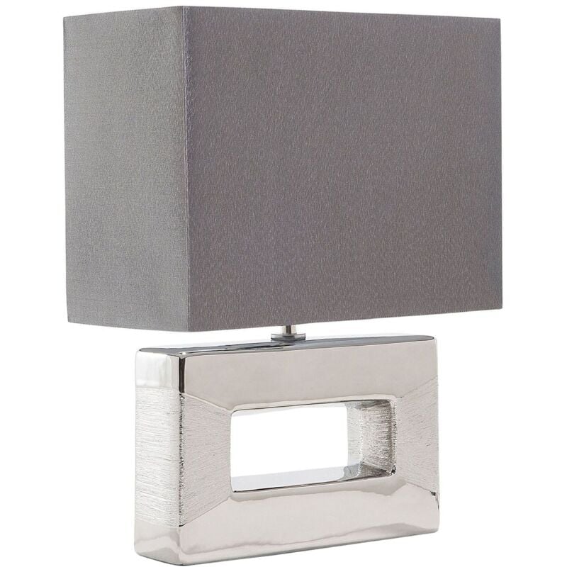foto del prodotto lampada da tavolo moderna di color argento onyx