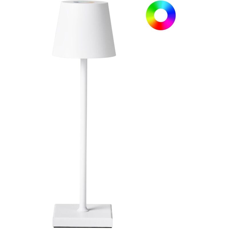 foto del prodotto lampada da tavolo moderna ferro alluminio interno esterno bianco valira