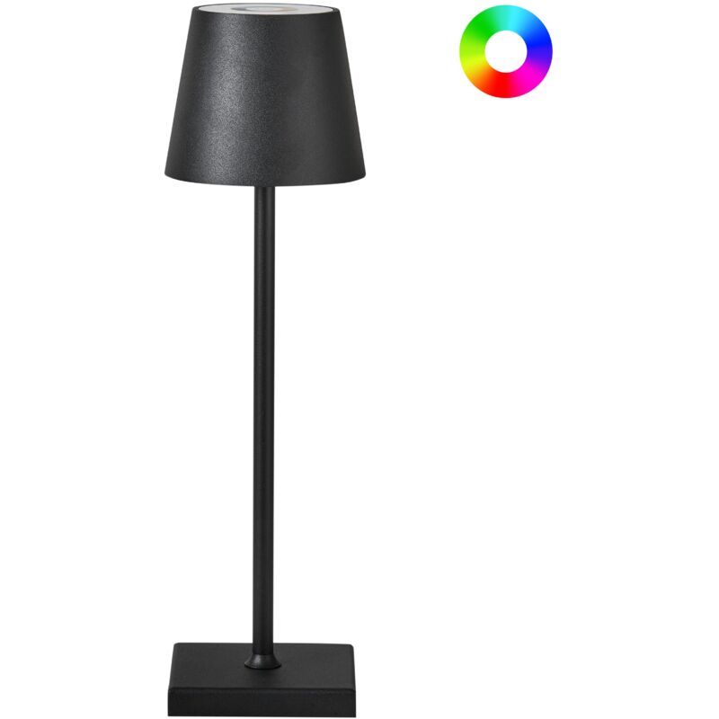 foto del prodotto lampada da tavolo moderna ferro alluminio interno esterno nero valira