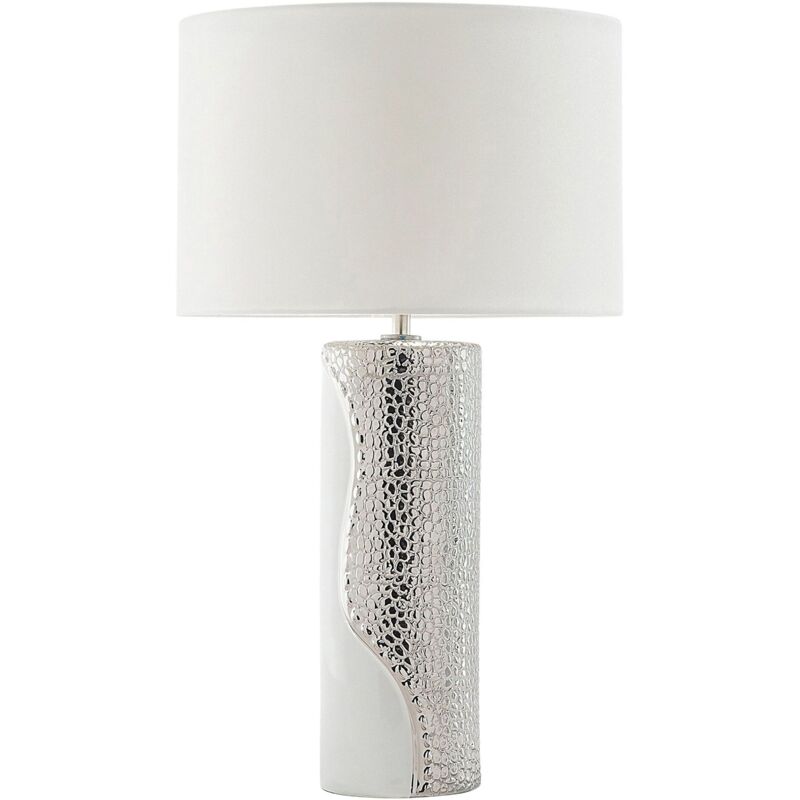 foto del prodotto lampada da tavolo moderna in color bianco argento aiken