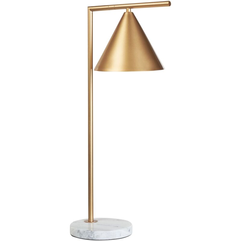 foto del prodotto lampada da tavolo moderna in ferro con base in marmo soggiorno studio oro mocal