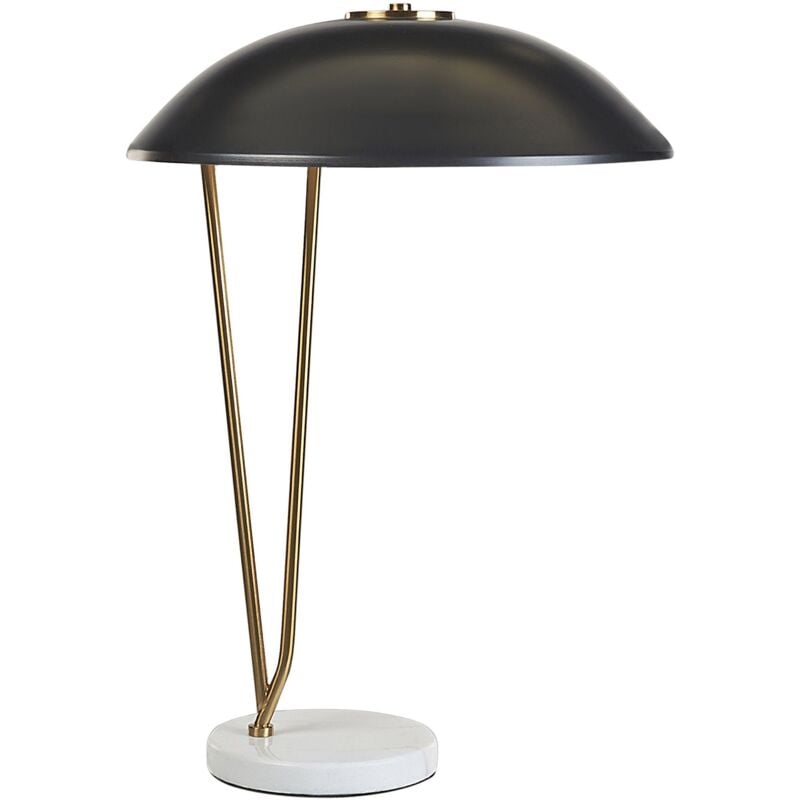 foto del prodotto lampada da tavolo moderna in metallo con base in marmo soggiorno studio nero e oro danto