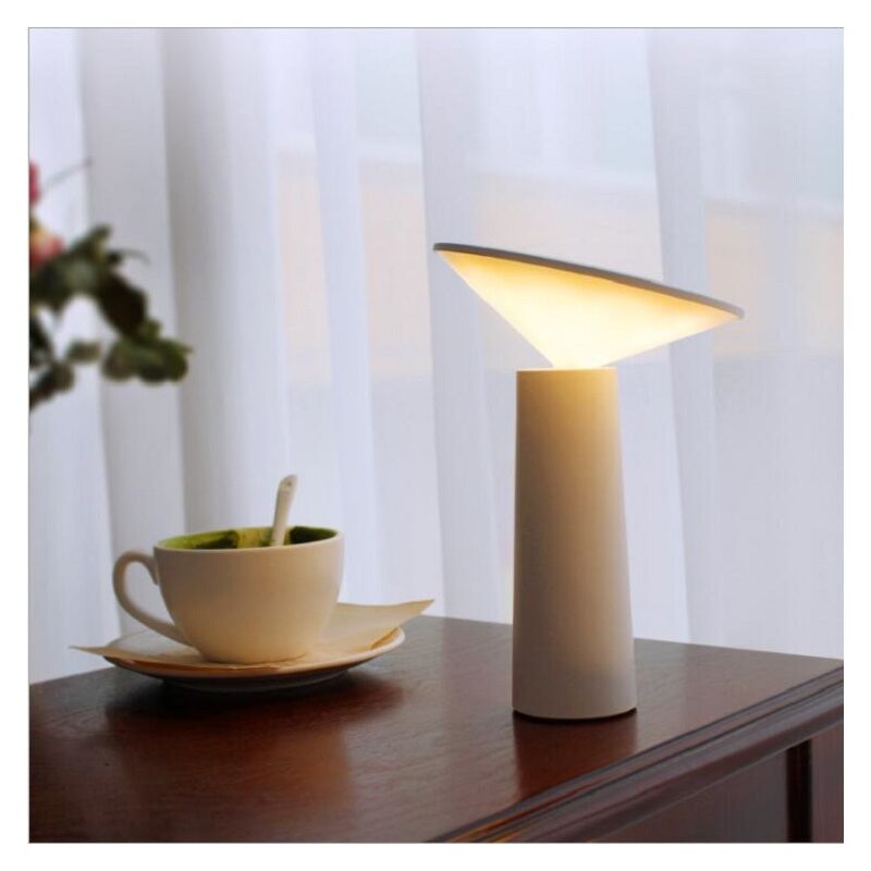 foto del prodotto lampada da tavolo moderna interruttore touch dimmerabile wireless regolabile a 360 ricaricabile tramite usb lampada da scrivania per casa e