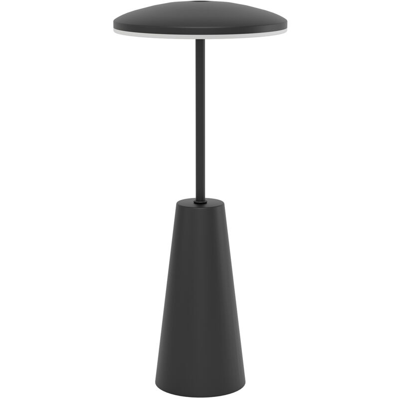 foto del prodotto lampada da tavolo moderna piccola acciaio nero luce led integrato 2,8w