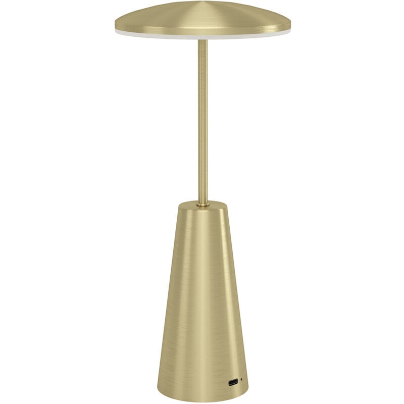 foto del prodotto lampada da tavolo moderna piccola acciaio ottone spazzolato led integrato 2,8w