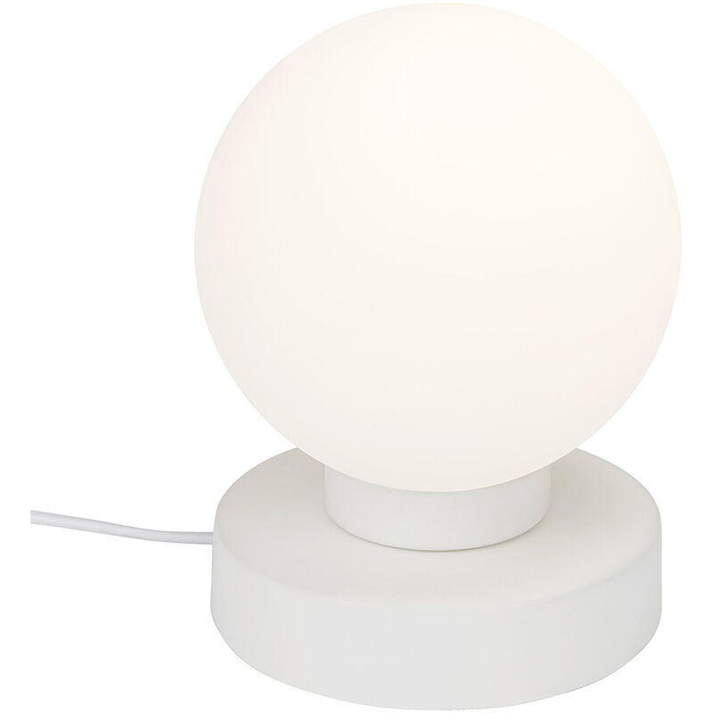 foto del prodotto lampada da tavolo moderna pulu metallo bianco 1 luce e14
