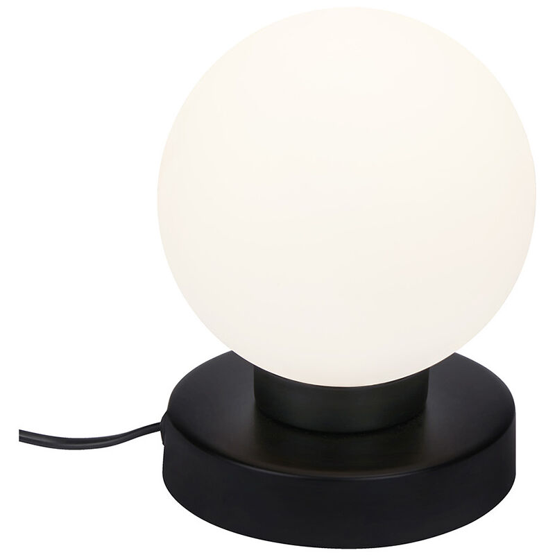 foto del prodotto lampada da tavolo moderna pulu metallo nero 1 luce e14