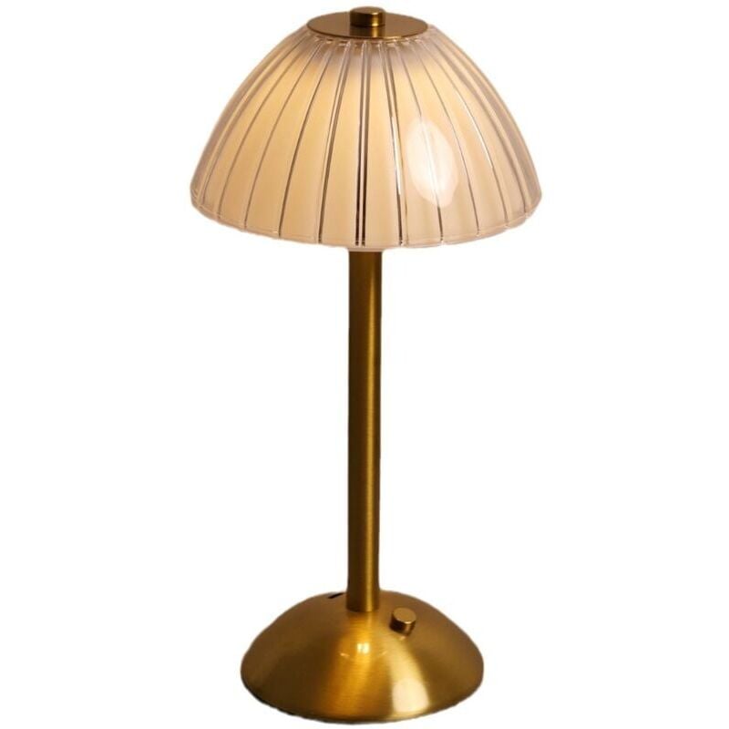 foto del prodotto lampada da tavolo moderna ricaricabile senza fili, lampada da comodino led touch dimmerabile, lampada da tavolo portatile in oro per uso interno ed