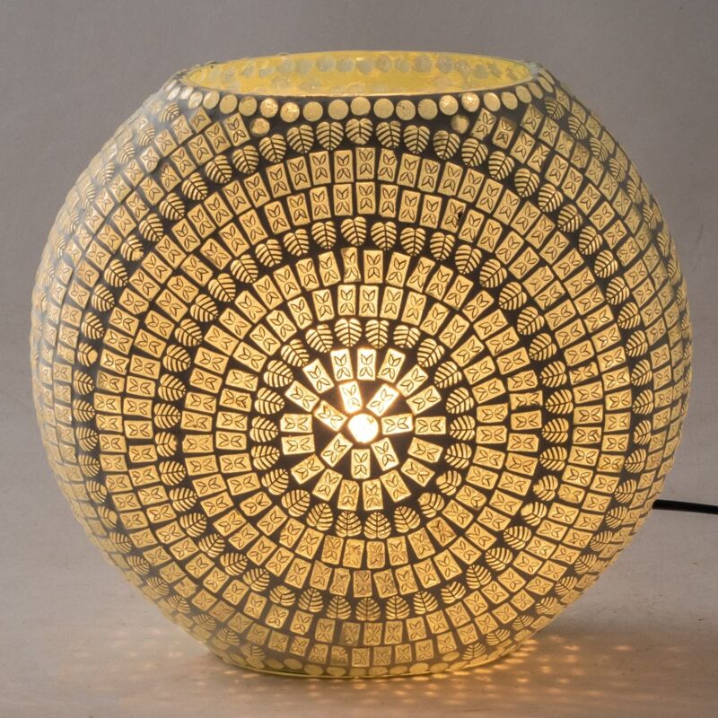 foto del prodotto lampada da tavolo multicolore ovale in mosaico 13x25x25 cm signes grimalt