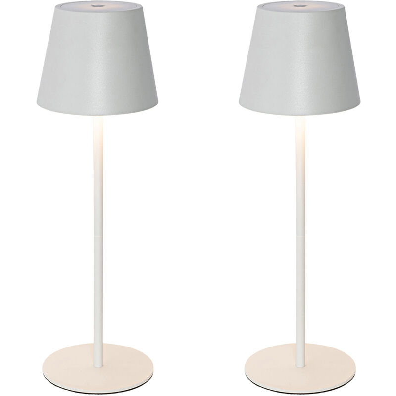 foto del prodotto lampada da tavolo murdock moderno acciaio,plastico bianco tondo non sostituibile led max. 1 x 4 watt qazqa