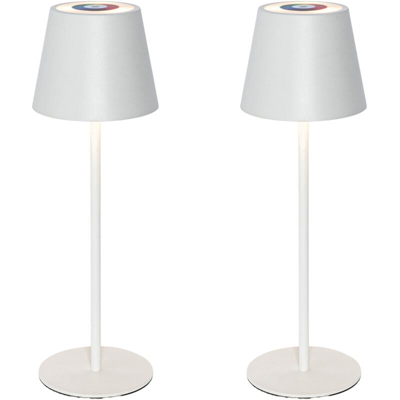 foto del prodotto lampada da tavolo murdock moderno plastico,acciaio bianco tondo non sostituibile led max. 1 x 4 watt qazqa