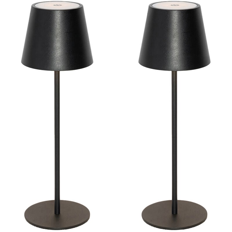 foto del prodotto lampada da tavolo murdock moderno plastico,acciaio nero tondo non sostituibile led max. 1 x 4 watt qazqa