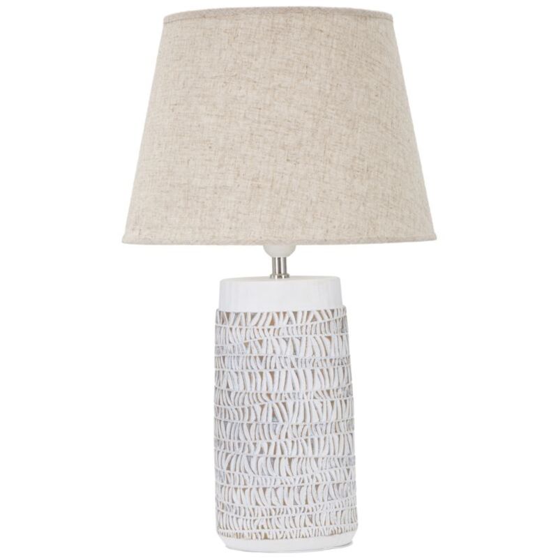 foto del prodotto lampada da tavolo nairobi 35x60,5x35 cm in poliresina bianco marrone