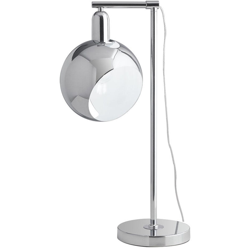 foto del prodotto lampada da tavolo narciso in metallo cromo specchiato con sfera orientabile