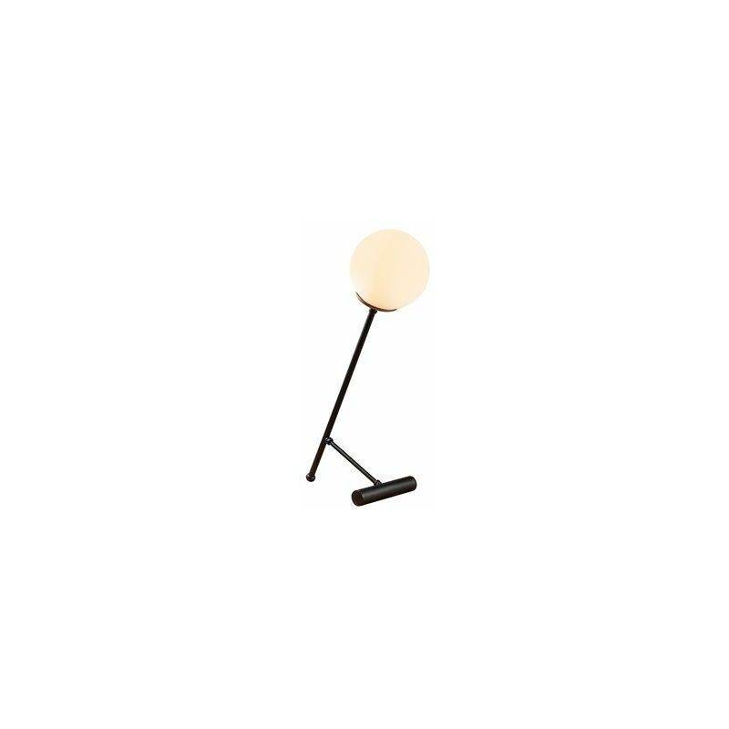 foto del prodotto lampada da tavolo nera con paralume bianco modello 17