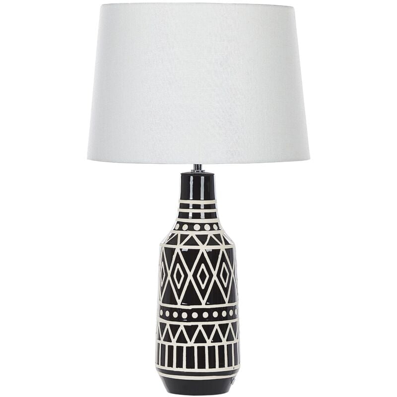 foto del prodotto lampada da tavolo nera in ceramica illuminazione da comodino 68 cm shabelle