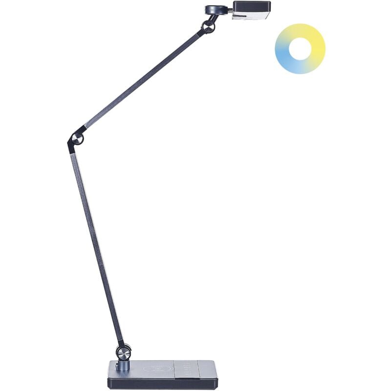 foto del prodotto lampada da tavolo nera led intensit variabile braccio regolabile lacerta