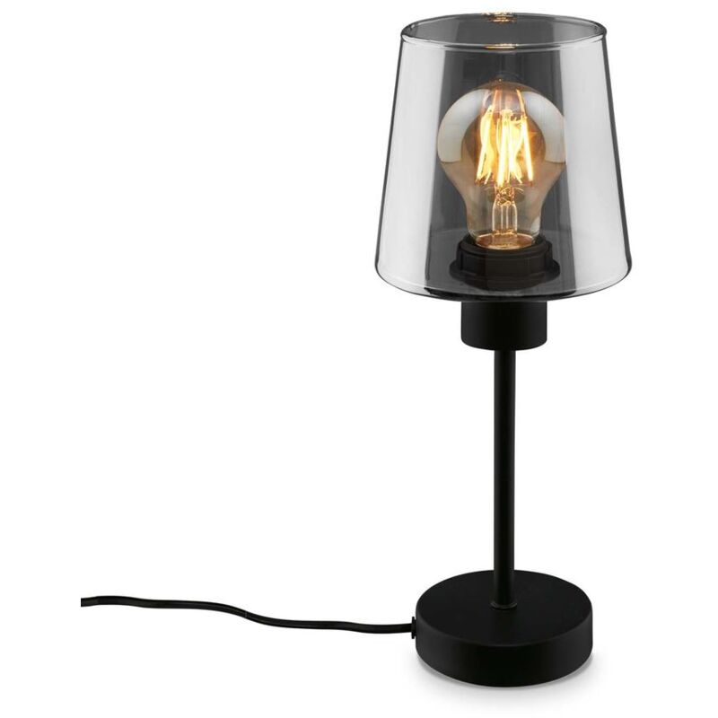 foto del prodotto lampada da tavolo, nera, vetro fum , 1xe27 max.10w