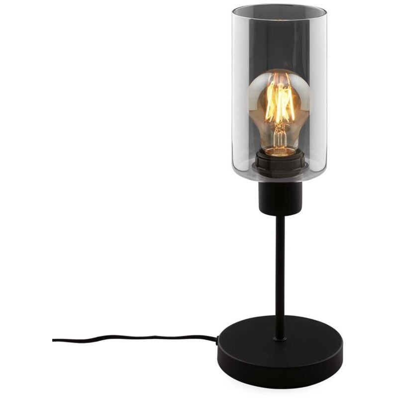 foto del prodotto lampada da tavolo, nera, vetro fum , 1xe27 max.10w