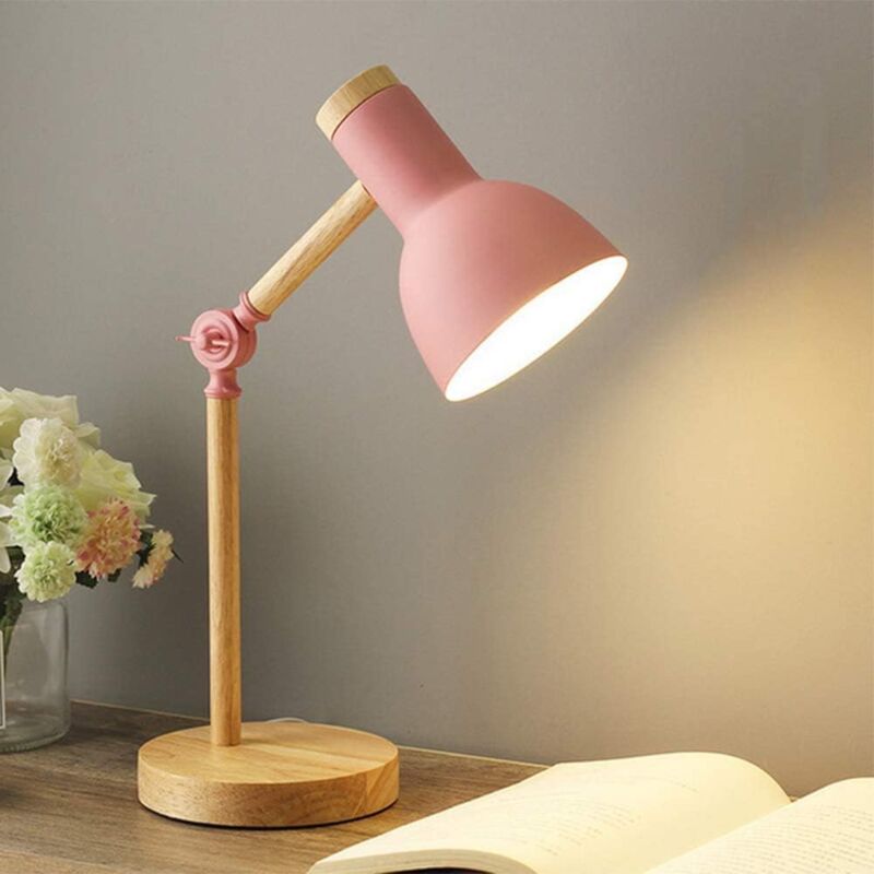 foto del prodotto lampada da tavolo nordica, lampada da comodino per camera da letto, lampada da lettura con protezione per gli occhi per bambini, lampada da scrivania