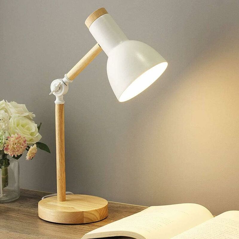 foto del prodotto lampada da tavolo nordica, lampada da comodino per camera da letto, lampada da lettura per protezione degli occhi dei bambini, lampada da scrivania
