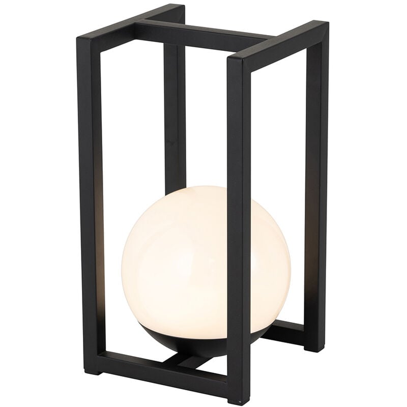 foto del prodotto lampada da tavolo nowi moderno acciaio,plastico nero bianco allungato non sostituibile led max. 1 x 1.1 watt qazqa