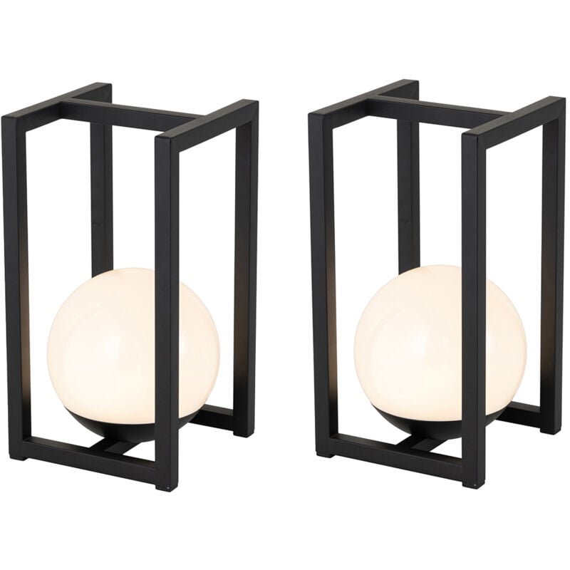 foto del prodotto lampada da tavolo nowi moderno acciaio,plastico nero bianco allungato non sostituibile led max. 1 x 1.1 watt qazqa