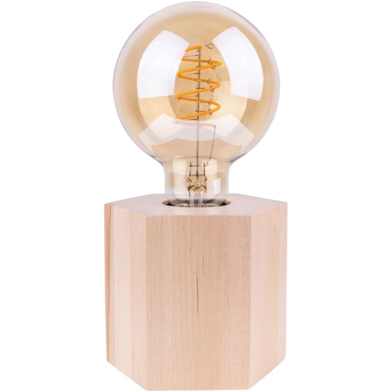 foto del prodotto lampada da tavolo onli fofi rotonda legno di rovere, e27