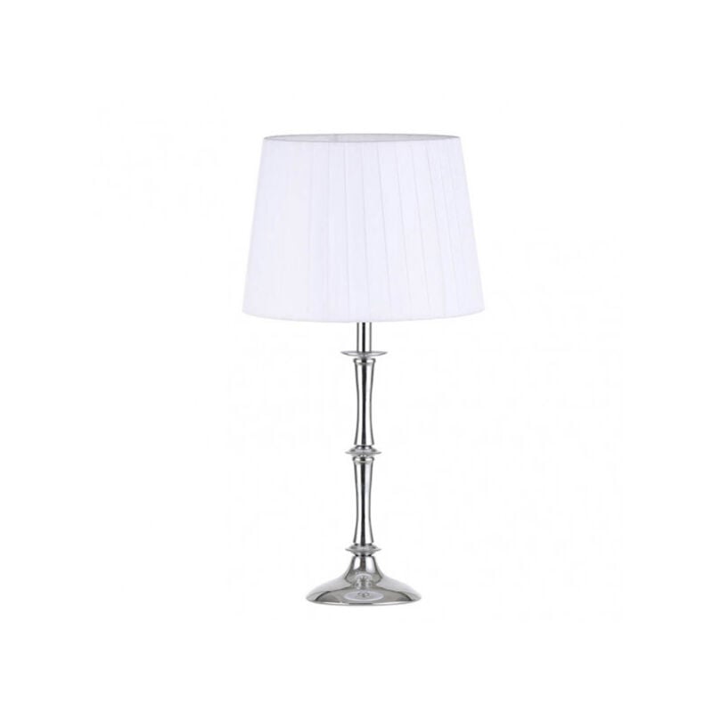 foto del prodotto lampada da tavolo oregon 1xe27 cromo c pantalone bianco 49x25x25 cm