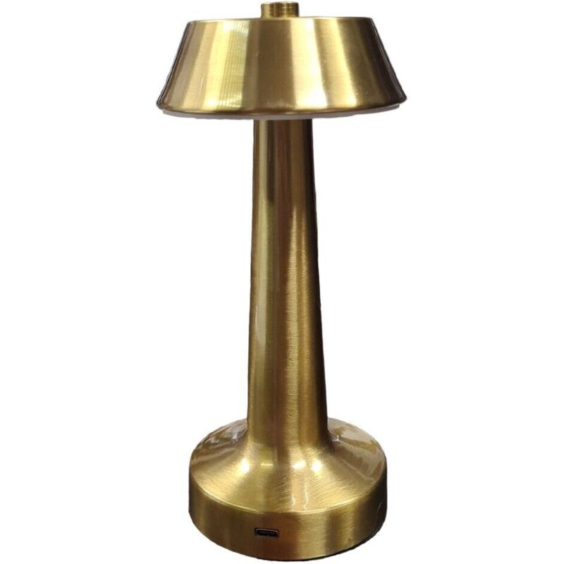 foto del prodotto lampada da tavolo oro ricaricabile usb effetto touch luce decorativa