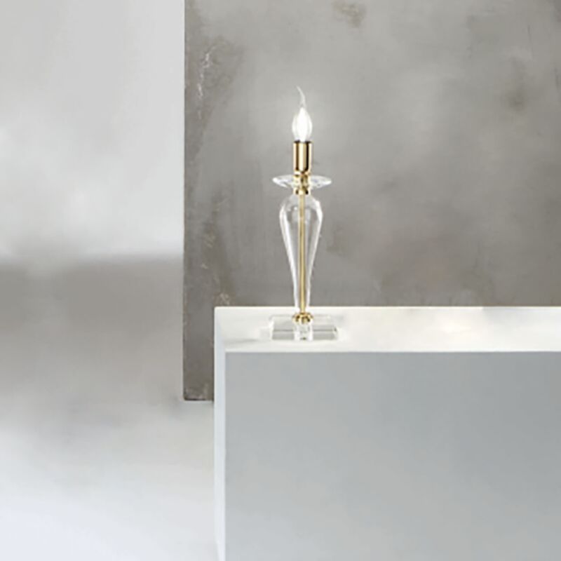 foto del prodotto lampada da tavolo paganini in vetro lavorato a mano oro 11x32 cm