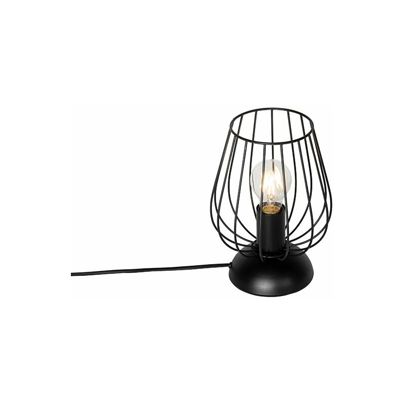 foto del prodotto lampada da tavolo palica moderno acciaio nero tondo max. 1 x watt qazqa