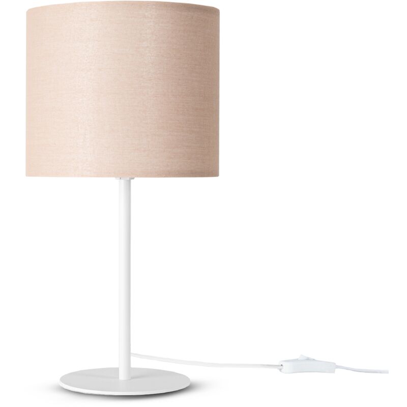 foto del prodotto lampada da tavolo parete soggiorno camera da letto paralume tessuto uni lampada da tavolo bianca, beige 18 cm paco home
