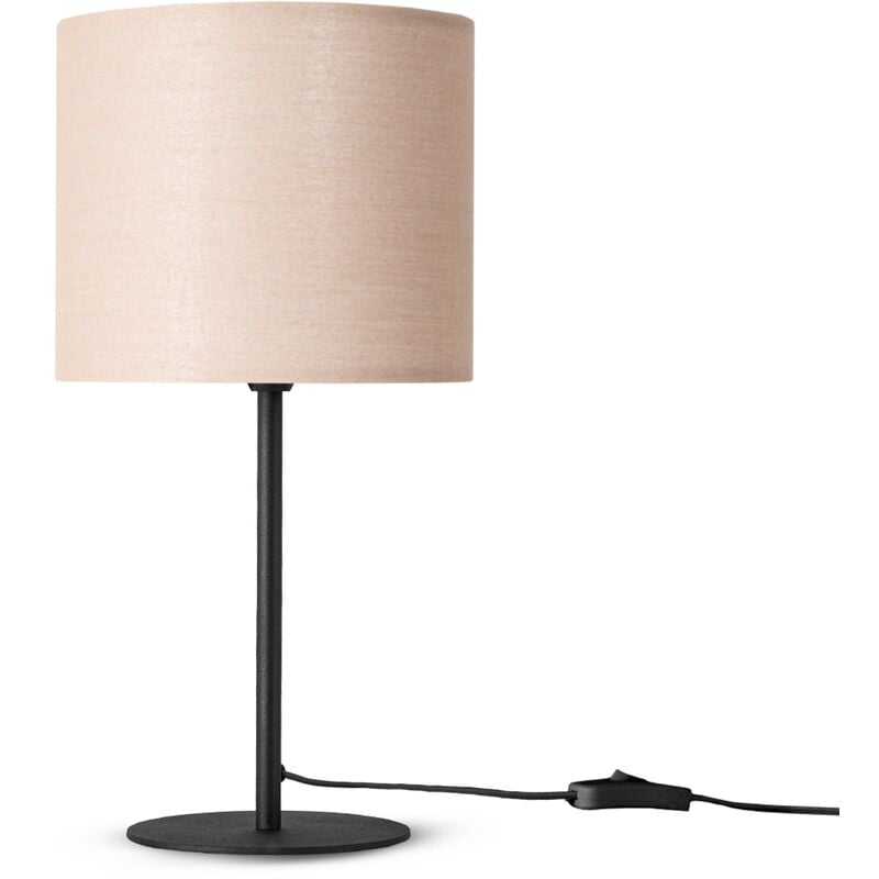 foto del prodotto lampada da tavolo parete soggiorno camera da letto paralume tessuto uni lampada da tavolo nero, beige 18 cm paco home