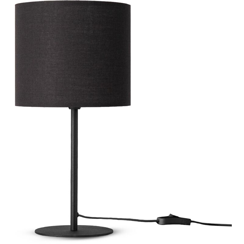 foto del prodotto lampada da tavolo parete soggiorno camera da letto paralume tessuto uni lampada da tavolo nero, nero 18 cm paco home