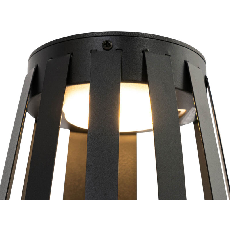 foto del prodotto lampada da tavolo penny moderno acciaio,plastico nero tondo non sostituibile led max. 1 x 1.5 watt qazqa