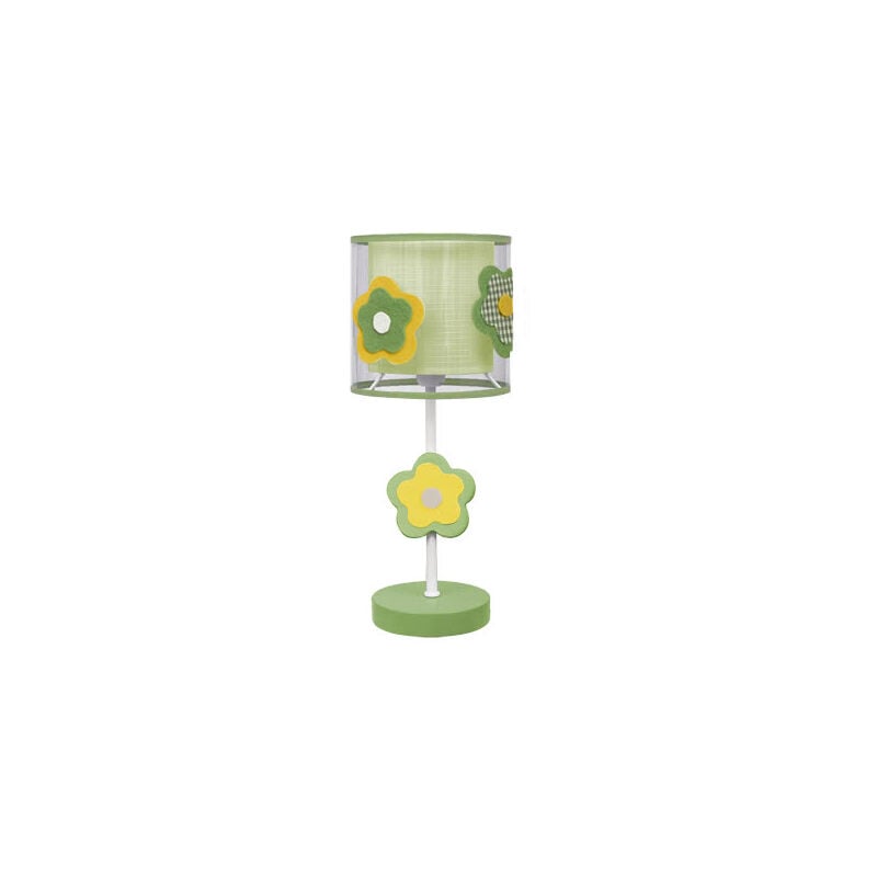 foto del prodotto lampada da tavolo per bambini flower verde. 1xe14. 35x14cm 