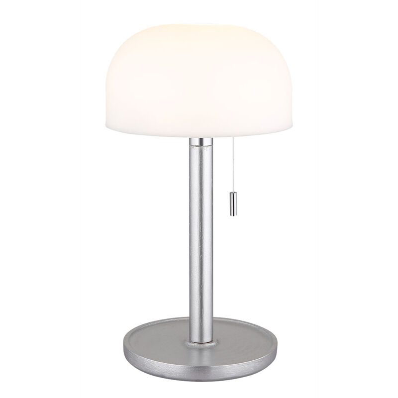 foto del prodotto lampada da tavolo per esterni lampada da giardino a led ricaricabile usb in bamb , plastica opalina argento, 1,5w 80lm bianco caldo freddo, dxh 15x28