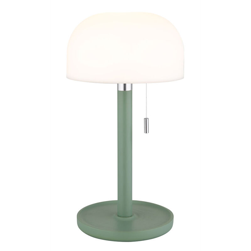 foto del prodotto lampada da tavolo per esterni lampada da giardino a led ricaricabile usb in bamb , plastica verde opale, 1,5w 80lm bianco caldo, dxh 15x28 cm