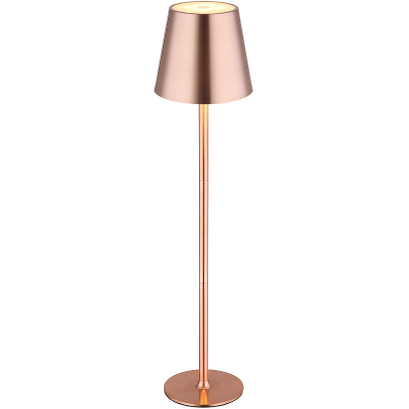 foto del prodotto lampada da tavolo per esterni led regolabile in altezza lampada da tavolo touch dimmer luce di lettura batteria balcone, metallo rame, ip44, 3w 130lm