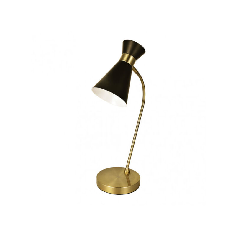 foto del prodotto lampada da tavolo petra 1xe14 nero pelle 48x24x15 cm girevole 48x24x15 cm